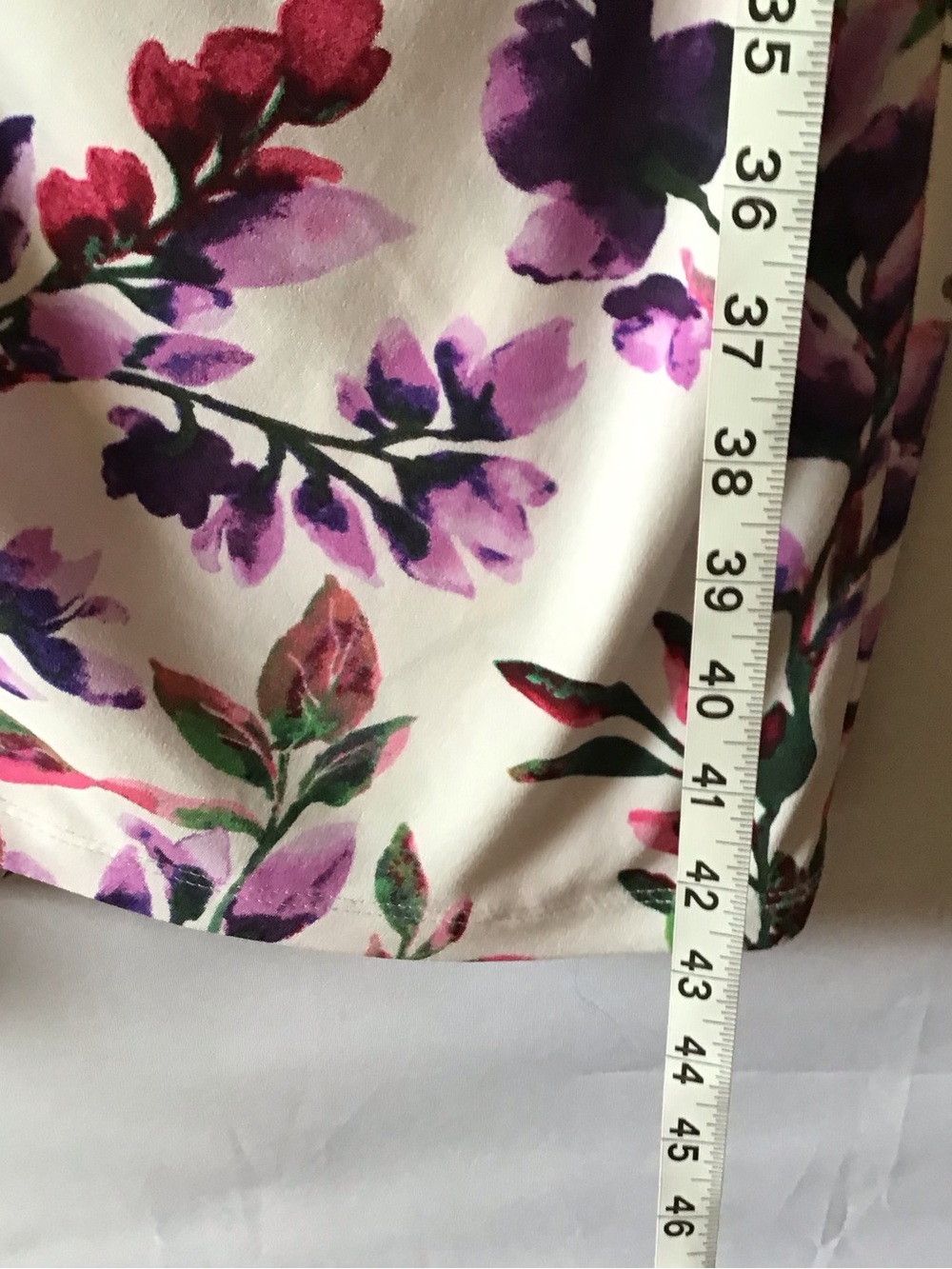 378 connected apparel Ivory Midi Dress with Purple & Green Floral Print - Picture 4 of 7